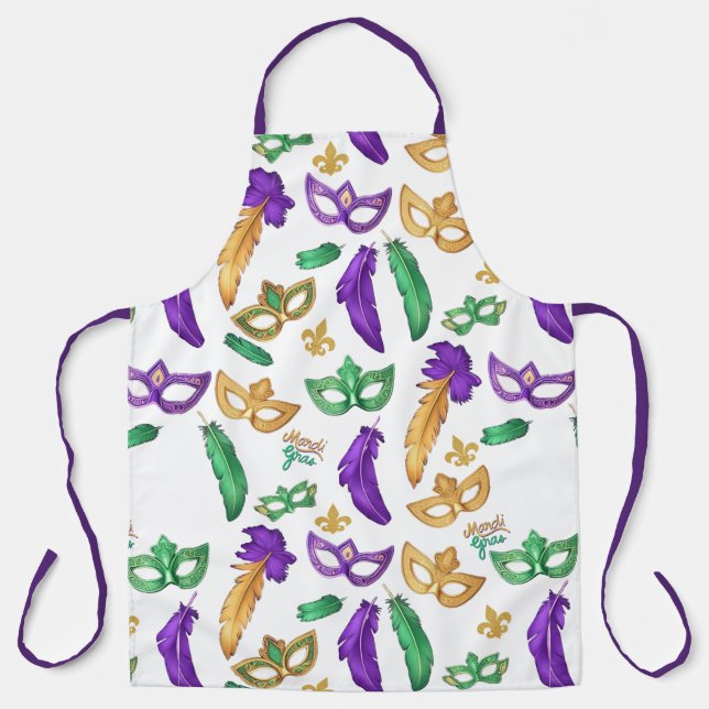 Gemusterte Mardi Gras Schürze (Vorderseite)