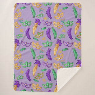Gemusterte Mardi Gras Sherpadecke