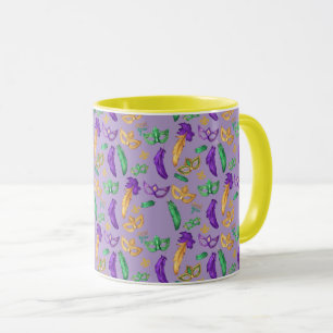 Gemusterte Mardi Gras Tasse