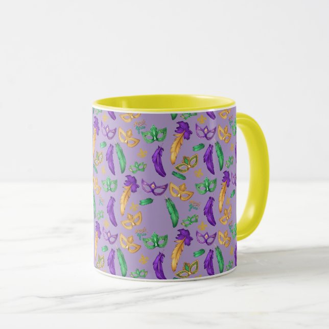Gemusterte Mardi Gras Tasse (VorderseiteRechts)