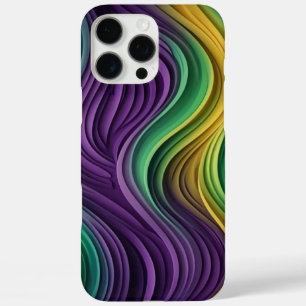 Gemusterte Mardi Gras Welle iPhone 16 Pro Max Hülle