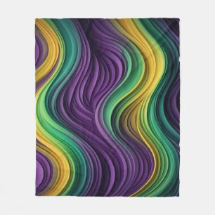 Gemusterte Mardi Gras Welle Fleecedecke