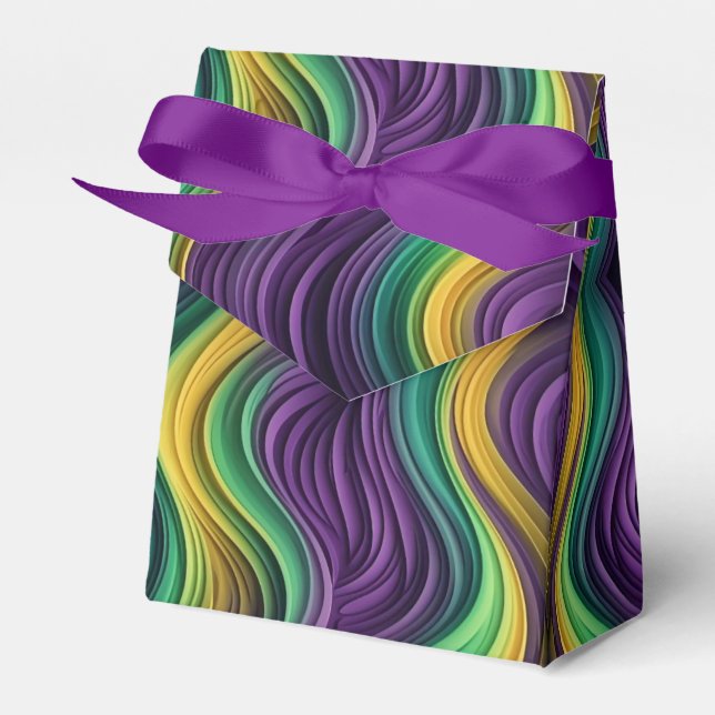 Gemusterte Mardi Gras Welle Geschenkschachtel (Vorderseite)