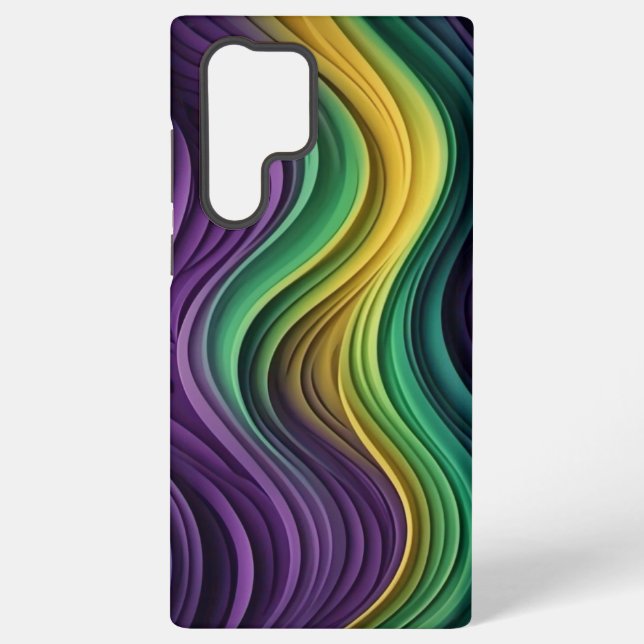 Gemusterte Mardi Gras Welle Samsung Galaxy Hülle (Rückseite)