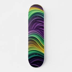 Gemusterte Mardi Gras Welle Skateboard