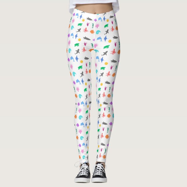 Gemusterte Meerestiere Leggings (Vorderseite)