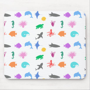 Gemusterte Meerestiere Mousepad