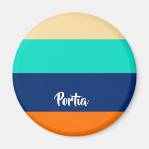 Gemusterte mehrfarbige Linien Magnet