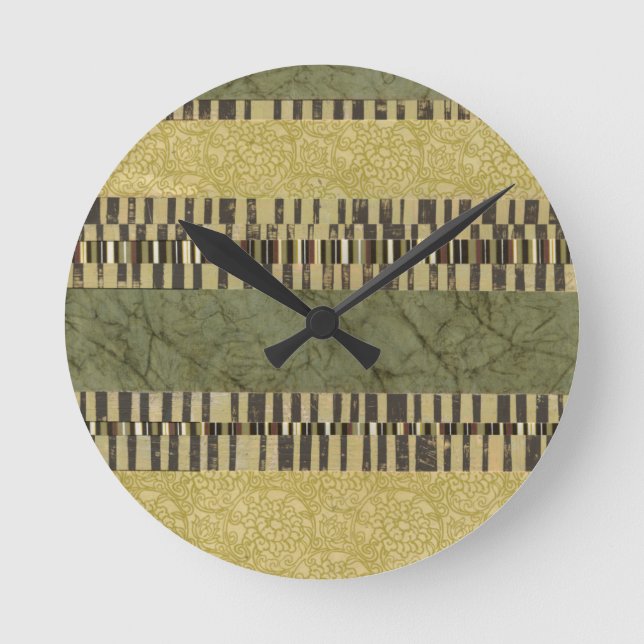Gemusterte Panel-Malerei Runde Wanduhr (Vorderseite)