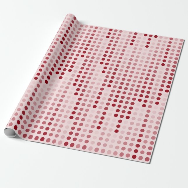 Gemusterte Punktmatrix für Rosa Polka Geschenkpapier (Ungerollt)