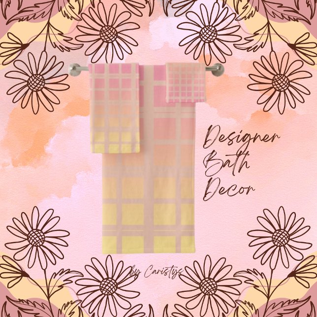 Gemusterte Quadrate Badhandtuch Set (Von Creator hochgeladen)