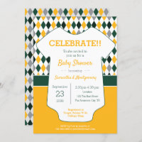 Gemusterte Raute Grün und Gelb Kinderdusche