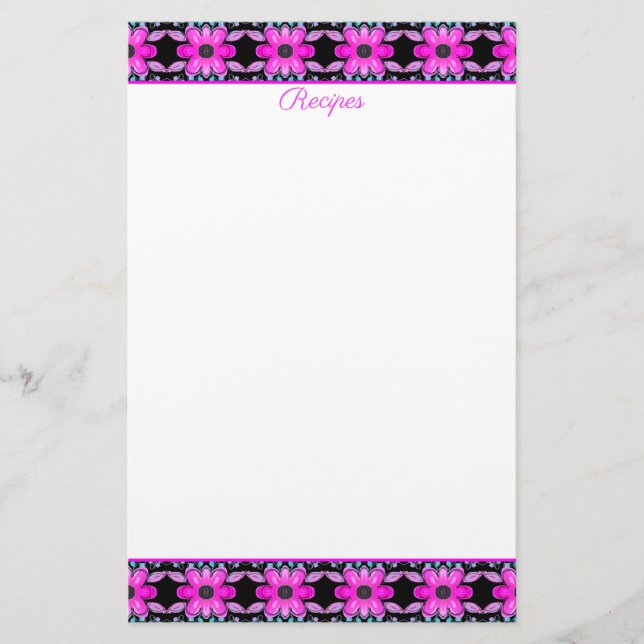 Gemusterte Rezeptorblätter Briefpapier (Vorderseite)