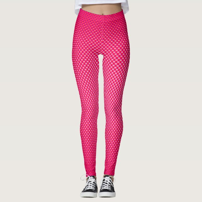 Gemusterte rosa Kohlenstofffaser Leggings (Vorderseite)