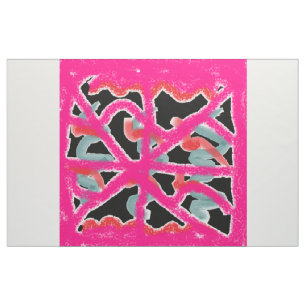 Gemusterte, rosa und schwarze Stoffwolle Stoff