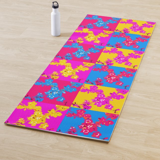 Gemusterte Rose Wiederholung Yogamatte (Beispiel)