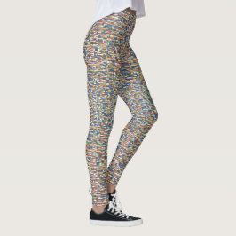 Gemusterte rote, grüne, blaue Designer Leggings