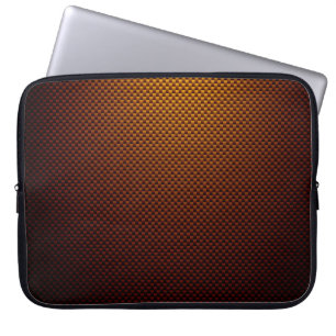 Gemusterte, rusgelbe, schwarze Kohlenstofffaser Laptopschutzhülle