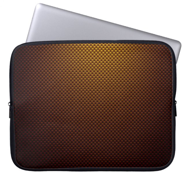 Gemusterte, rusgelbe, schwarze Kohlenstofffaser Laptopschutzhülle (Vorderseite)