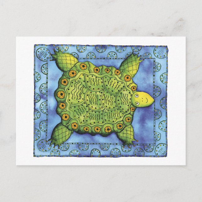Gemusterte Schildkröte Postkarte (Vorderseite)