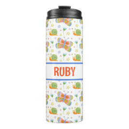 Gemusterte Schnecke und Schmetterling für personal Thermosbecher