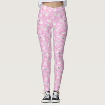 Gemusterte, sonnige rosa Leggings