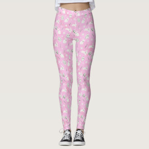 Gemusterte, sonnige rosa Leggings