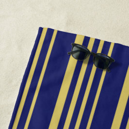 Gemusterte Streifen aus Gold und Marinebarnen Strandtuch