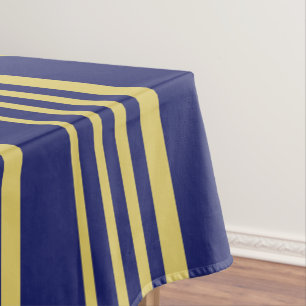 Gemusterte Streifen aus Gold und Marinebarnen Tischdecke