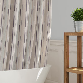 Gemusterte Streifen in Beige und Braun Duschvorhang