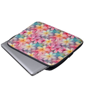 Gemusterte tropische Plumeria Frangipani Laptopschutzhülle