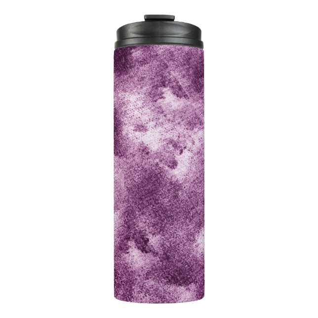 Gemusterte, violette, abstrakte, geschmückte, alte thermosbecher (Vorderseite)