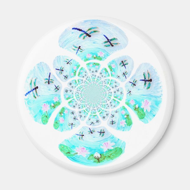 Gemusterte Wasserlilie Magnet (Vorne)