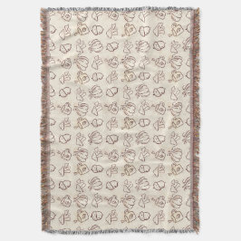 Gemusterte Webdecke "Cozy Autumn Harvest Doodle" B Decke