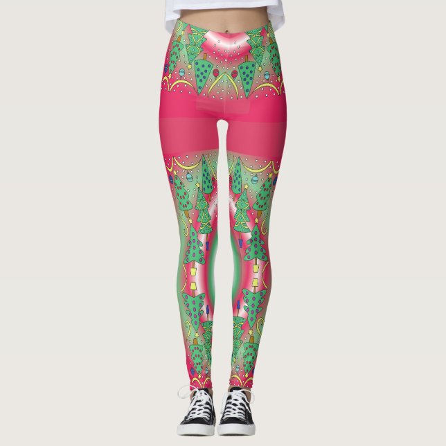 Gemusterte WeihnachtsLeggings Leggings (Vorderseite)