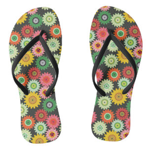 Gemusterte Zahnräder Flip Flops