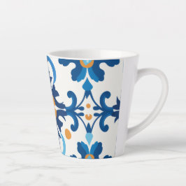 Gemusterter Espresso-Cup in Blue & Brown Milchtasse
