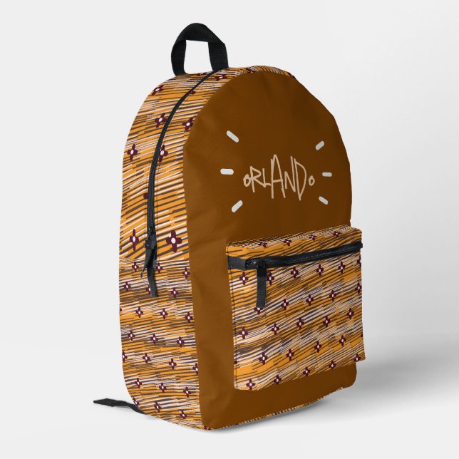 Gemusterter gedruckter Rucksack (Rückseitige Ecke links)