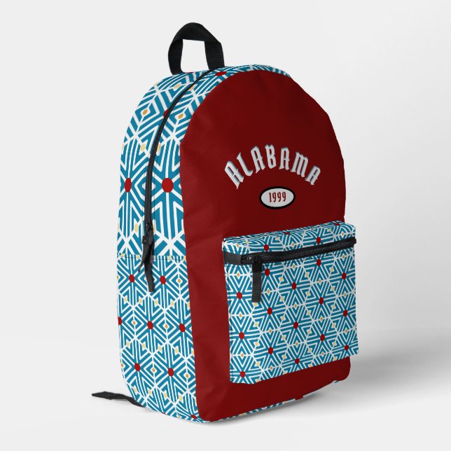 Gemusterter gedruckter Rucksack (Rückseitige Ecke links)