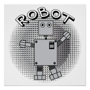 Gemusterter Hintergrund des Robotertextes Poster