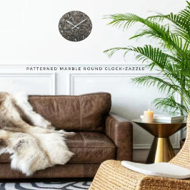 Gemusterter Marmor Runde Wanduhr