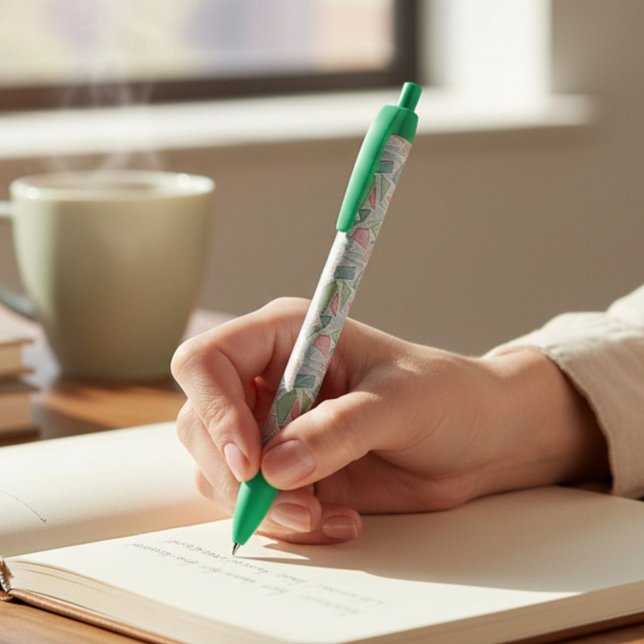 Gemusterter Pen mit grüner Geometrie Kugelschreiber (Von Creator hochgeladen)