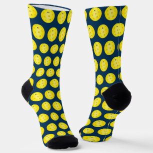 Gemusterter Pickleball-Gelber Ball Socken