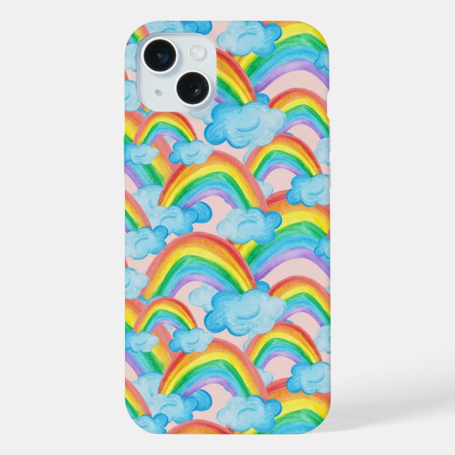 Gemusterter Regenbogen iPhone Hülle (Rückseite)