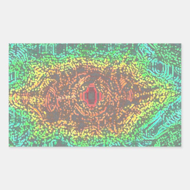 Gemusterter Regenbogenaufkleber Rechteckiger Aufkleber (Vorderseite)