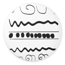 Gemusterter runder Fach-Schwarzweiss-Zug Keramikknauf