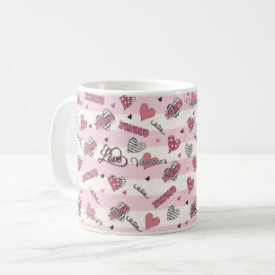 Gemusterter XOXO Valentinstag Kaffeetasse