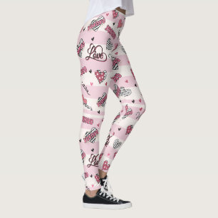 Gemusterter XOXO Valentinstag Leggings