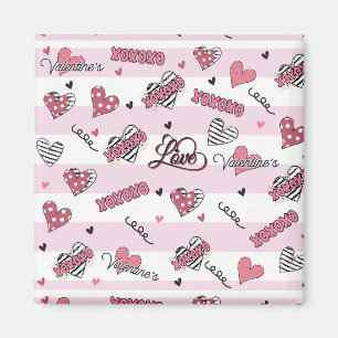 Gemusterter XOXO Valentinstag Magnet