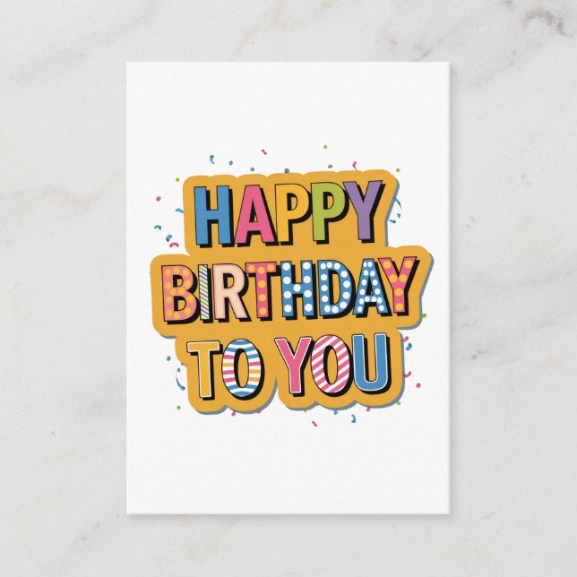 Gemustertes Alles Gute zum Geburtstag Begleitkarte (Vorderseite)